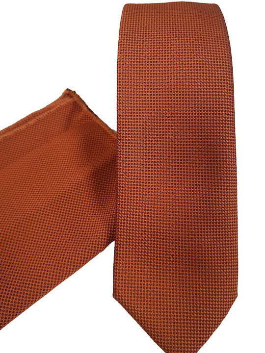Legend Accessories Ανδρική Γραβάτα Μονόχρωμη σε Πορτοκαλί Χρώμα