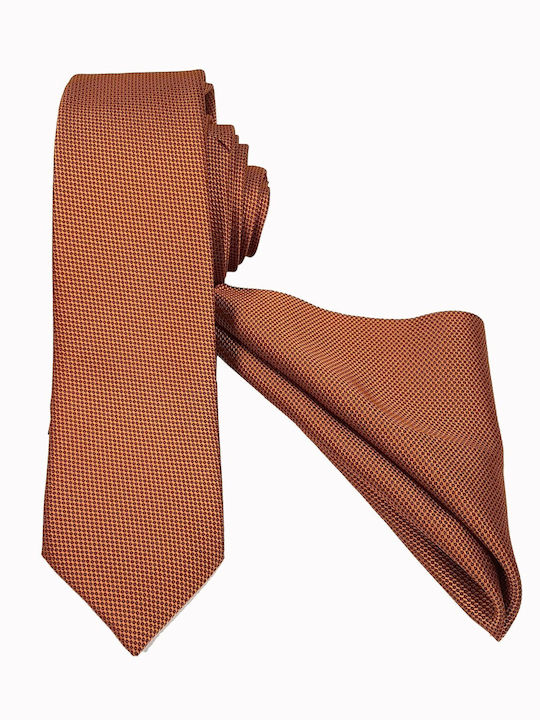 Legend Accessories Herren Krawatten Set Gedruckt in Orange Farbe