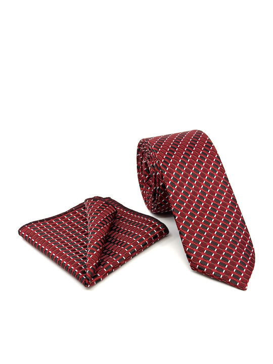 Legend Accessories Men's Tie Set Printed Burgundy