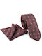 Legend Accessories Men's Tie Set Printed Burgundy