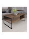 Rectangular Central Coffee Table Lawrence Wooden Brown W105xL60xH46cm