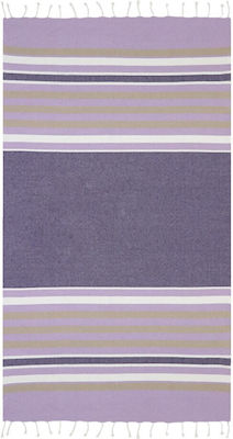 Aquablue Purple Cotton Beach Towel with Fringes 180x90cm