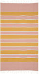 Aquablue Beach Towel Cotton Yellow with Fringes 180x90cm.