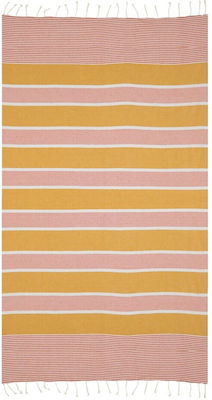 Aquablue Beach Towel Cotton Yellow with Fringes 180x90cm.