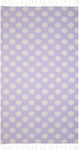 Aquablue Beach Towel Cotton Purple with Fringes 180x90cm.