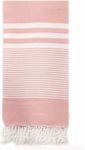 NODO Πετσέτα Θαλάσσης Παρεό με Κρόσσια Ροζ 180x95εκ.