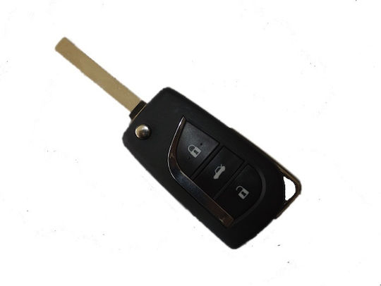 Foldable Car Key Shell with Blade with 3 Buttons for Toyota
