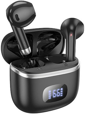 Hoco EQ1 Earbud / In-ear Bluetooth Handsfree Ακουστικά με Θήκη Φόρτισης Μαύρα