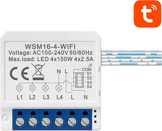 Avatto WSM16-W4 Intelligenter Schalter 4 Kanäle Wi-Fi 5A