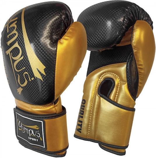 Olympus Sport Beginner Boxing Gloves made of Synthetic Leather for Match Black