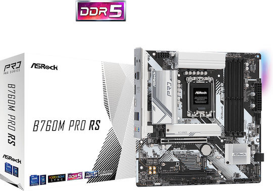 ASRock B760M Pro RS Motherboard Micro ATX με Intel 1700 Socket 90-MXBLH0-A0UAYZ