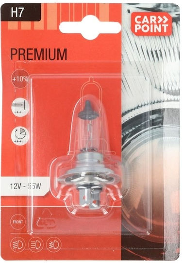 Carpoint Lampen Auto H7 Halogen Warmes Weiß 12V 55W 1Stück