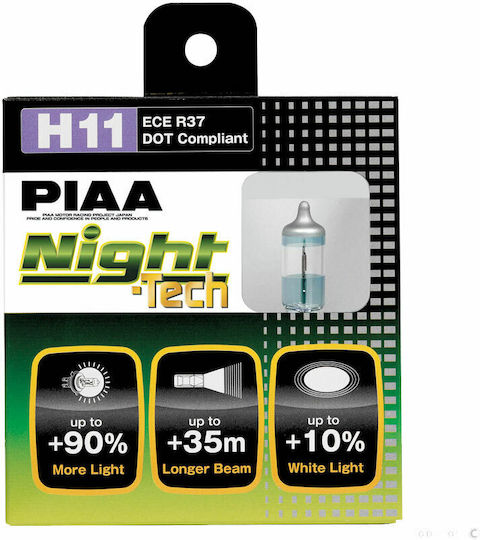 PIAA Λάμπες Αυτοκινήτου & Μοτοσυκλέτας H11 Αλογόνου 3600K Θερμό Λευκό 55W 2τμχ