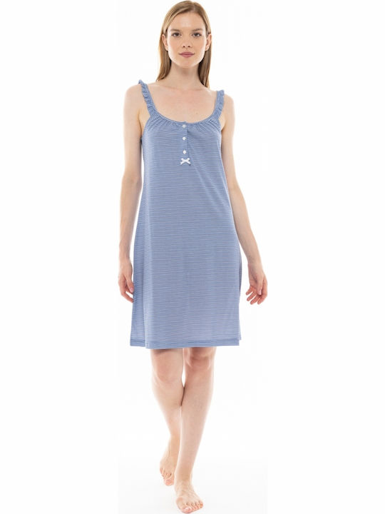 Pink Label Sommer Damen Nachthemd Striped
