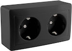 Red Point Double Power Safety Socket Black