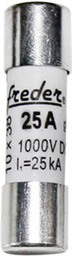 Adeleq Ασφάλεια Κυλινδρική Πορσελάνης 10x38mm 25A για Φωτοβολταϊκά 88-8250 1τμχ