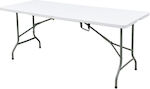 Inca Aluminum Foldable Table for Camping in Case 180x74x74cm White