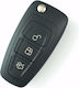 Foldable Car Key Shell with Blade with 3 Buttons for Ford