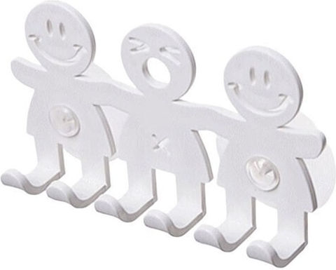 Wall-Mounted Bathroom Hook with 6 Positions White
