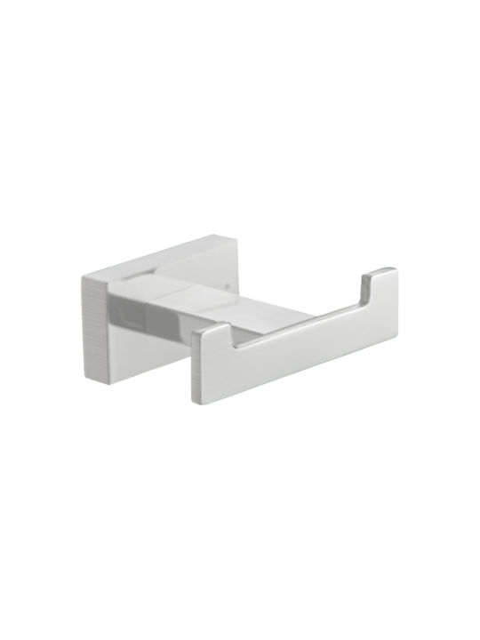 Bronze Art Double Wall-Mounted Bathroom Hook ​13x15cm Inox Silver