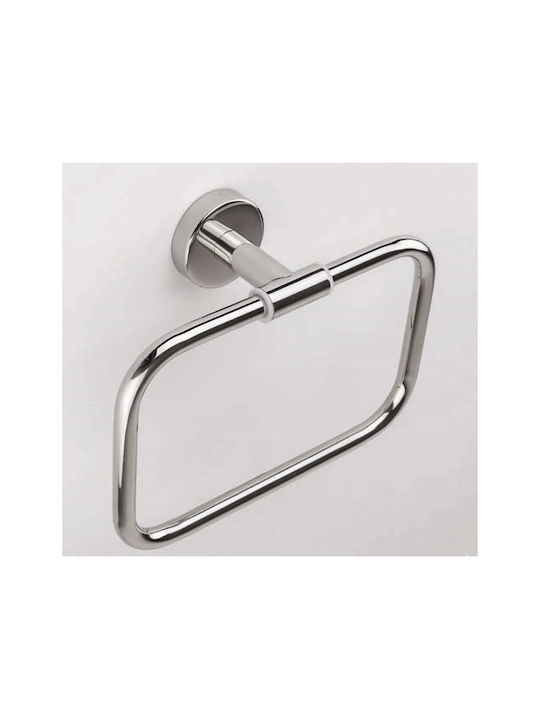 Inda Styl Single Wall-Mounted Bathroom Ring Inox Silver
