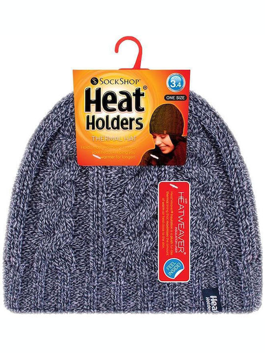 Heat Holders Beanie Feminin Căciulă Tricotat în culoarea Albastru marin