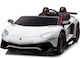 Lamborghini Aventador SV Two Seater with Remote Control Licensed 12 Volt White for 3+ Years Old