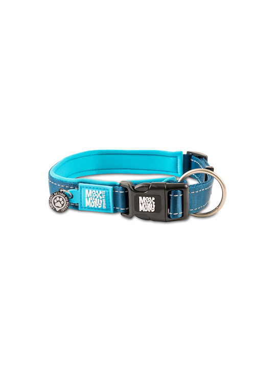 Max & Molly Matrix Dog Collar 20mm x 34 - 55cm Medium Blue