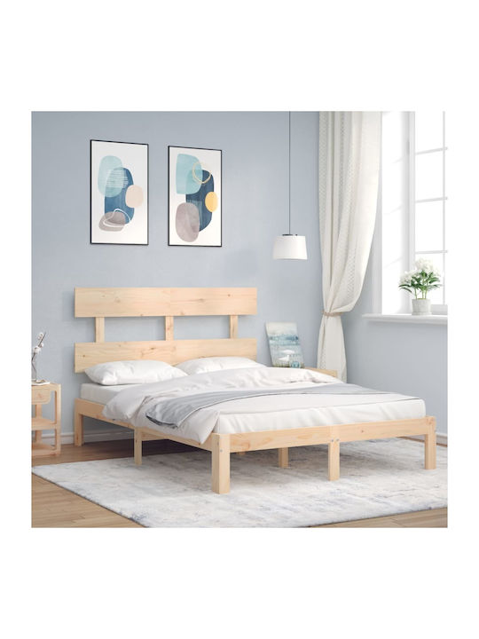 Κρεβάτι Ημίδιπλο από Μασίφ Ξύλο με Τάβλες για Στρώμα 120x200cm