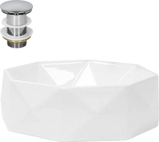 ML-Design Aufgesetztes Waschbecken Keramik 42x42x13.5cm Weiß