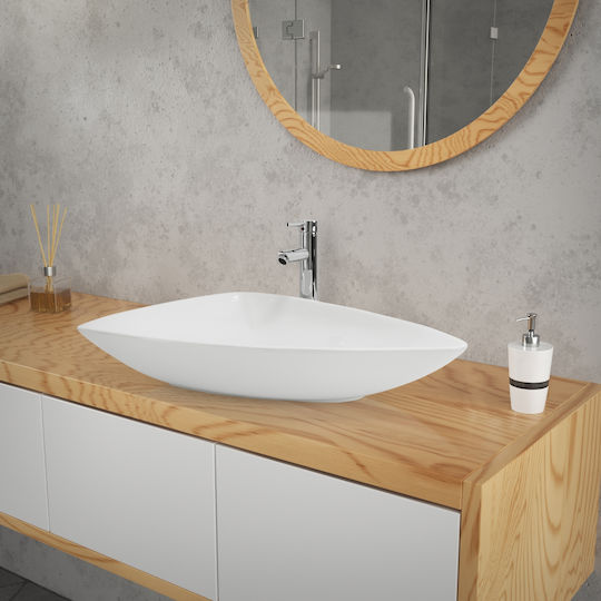 ML-Design Επικαθήμενος Νιπτήρας Κεραμικός 69x46x13cm Λευκός