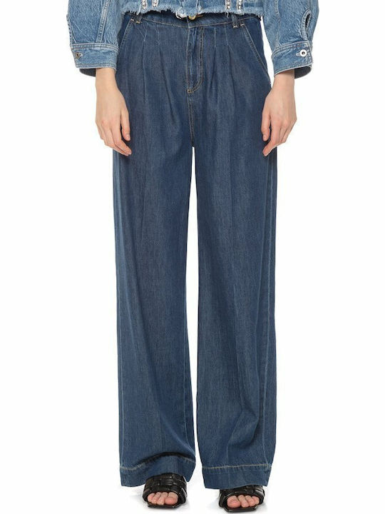 High Waist Women's Jean Trousers in Straight Line