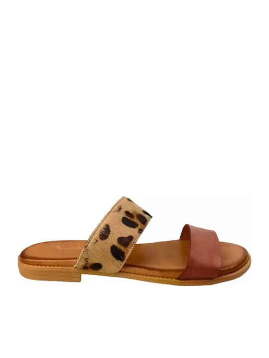 Flache Sandalen für Damen in Tabac Braun Farbe