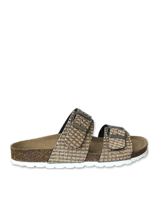 Women's Flat Sandals Anatomic in Brown Color