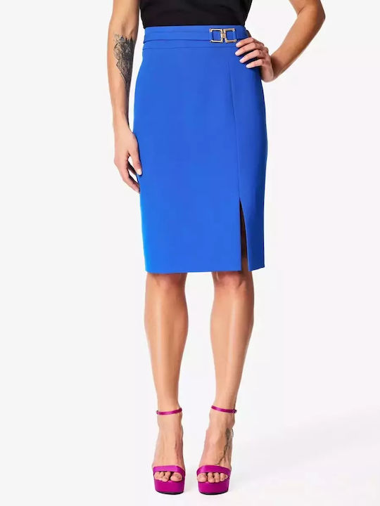 Forel Pencil Midi Skirt in Blue color