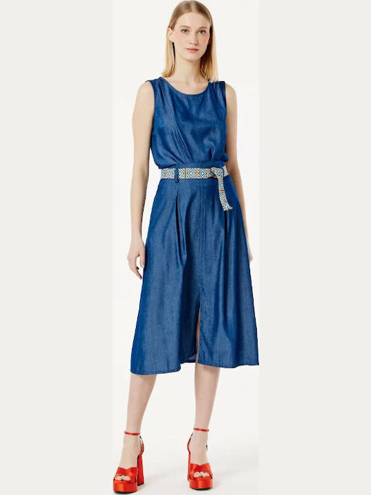 Denim Midi Rock Blau