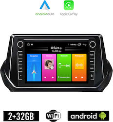 Kirosiwa Car Audio System for Peugeot 208 2020> (Bluetooth/USB/WiFi/GPS/Apple-Carplay/Android-Auto) with Touch Screen 8"
