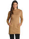 Forel Women's Long Sleeve Sweater with Hood Beige