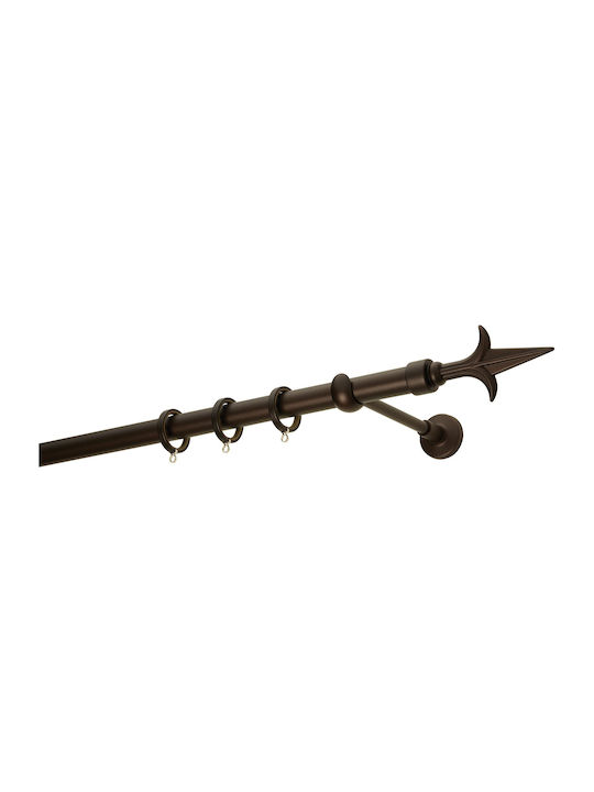 Zogometal Metallisch Vorhangstange Rustique Collection Doppel mit Schiene Φ25mm 240cm Dirty Rust