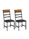 Dining Room Metallic Chair Black 43.4x43x95.5cm 2pcs