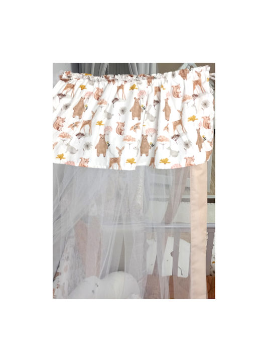 Baby Star Crib Mosquito Net Forest Friends White