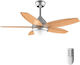 Cecotec EnergySilence Aero 495 Ανεμιστήρας Οροφής 106cm με Φως Καφέ / Ασημί