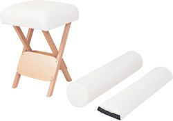 vidaXL Wheeled Stool White 110146