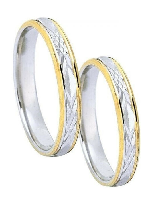 DekaGold Wedding Rings Bicolour 9K