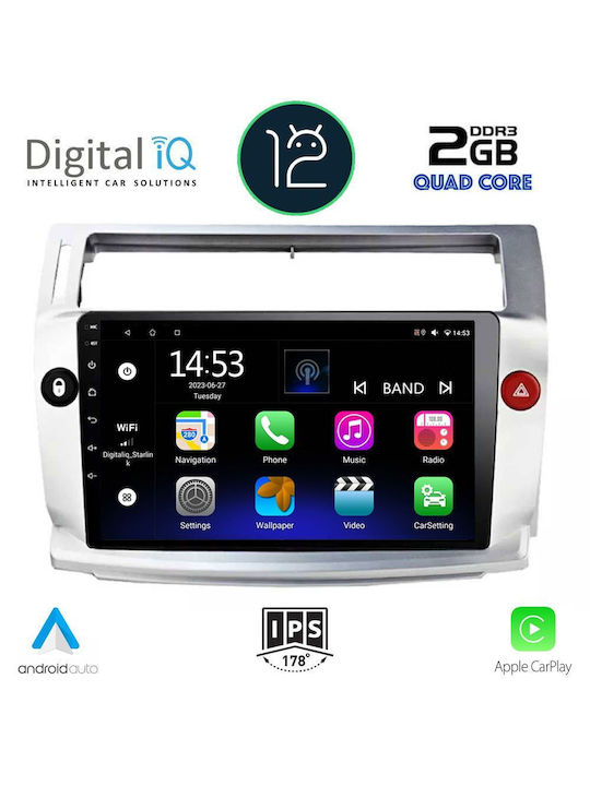 Digital IQ Car-Audiosystem für Citroen C4 2004-2011 (Bluetooth/USB/WiFi/GPS/Apple-Carplay) mit Touchscreen 9"