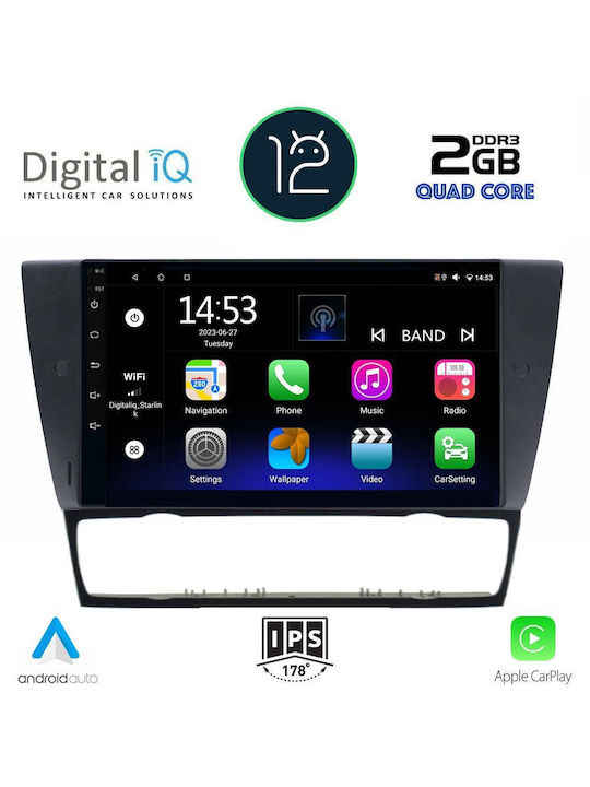 Digital IQ Car Audio System for BMW Series 3 / Series 3 (E90) / E91 / E92 2005-2012 (Bluetooth/USB/WiFi/GPS/Apple-Carplay/Android-Auto) with Touch Screen 9"