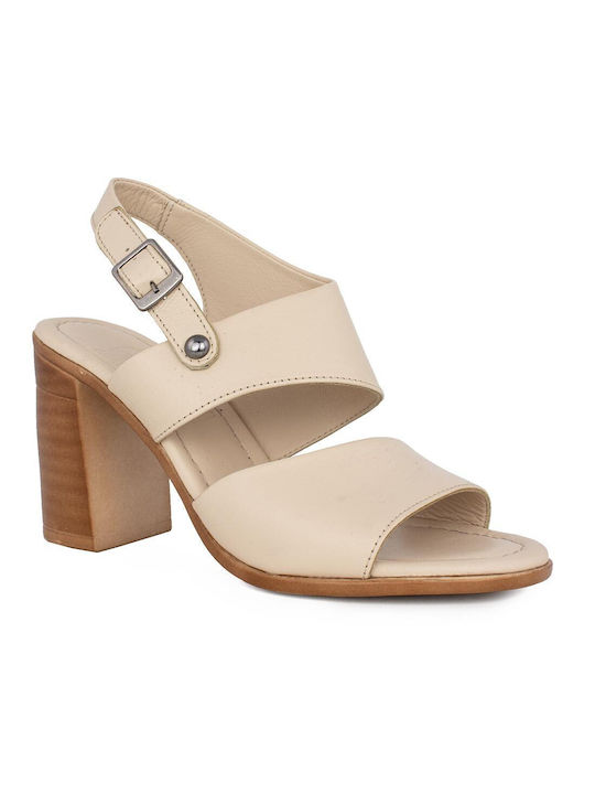 Gotsi Anatomic Leather Women's Sandals Beige 182