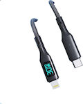 Moxom LED USB-C to Lightning Cable 30W Μαύρο 1.5m (MX-CB166)