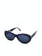 Sisley Women's Sunglasses with Blue Plastic Frame and Black Lens SLY401 660