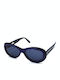 Sisley Women's Sunglasses with Blue Plastic Frame and Black Lens